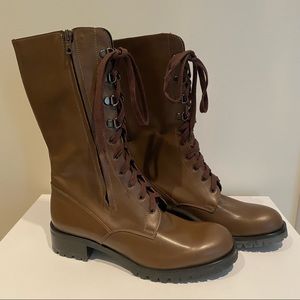 Barney’s New York Brown Leather Combat Boots Size 37
